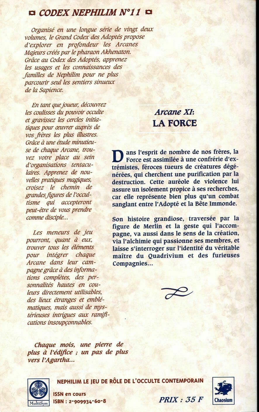 Nephilim: Arcane Majeur 11 - La Force Back