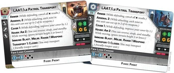 Star Wars: Légion - Transport de Patrouille LAAT/le Cartes