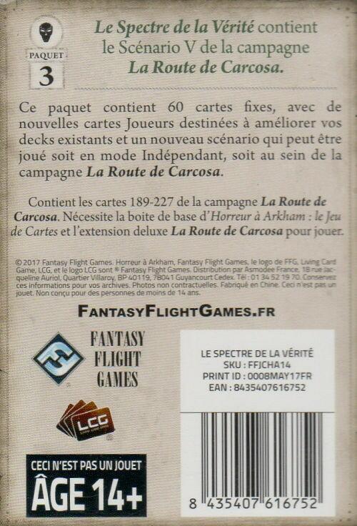 Horreur à Arkham: Le Jeu de Cartes - Le Spectre de la Vérité Back