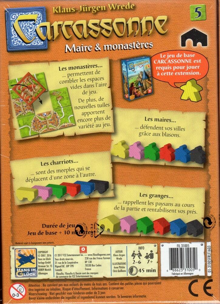 Carcassonne: Maire & Monastères 2016 Back