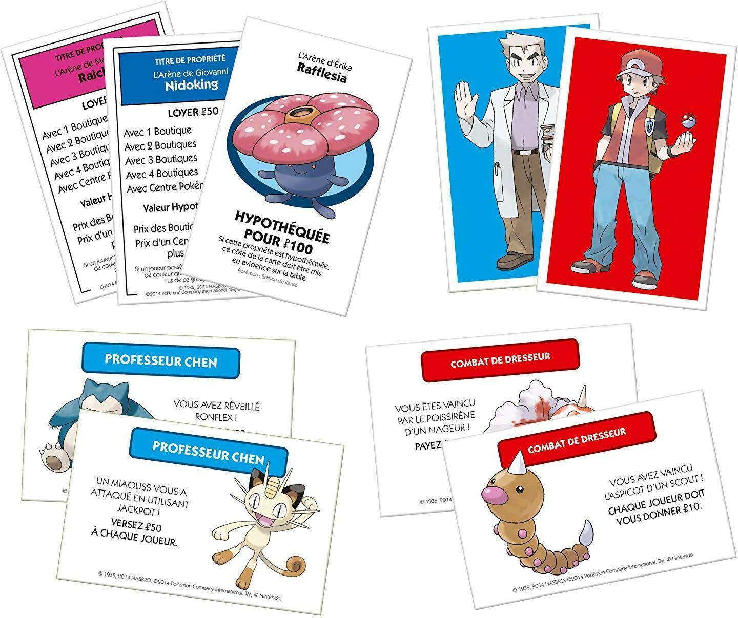 Monopoly: Pokémon - Édition de Kanto Cartes