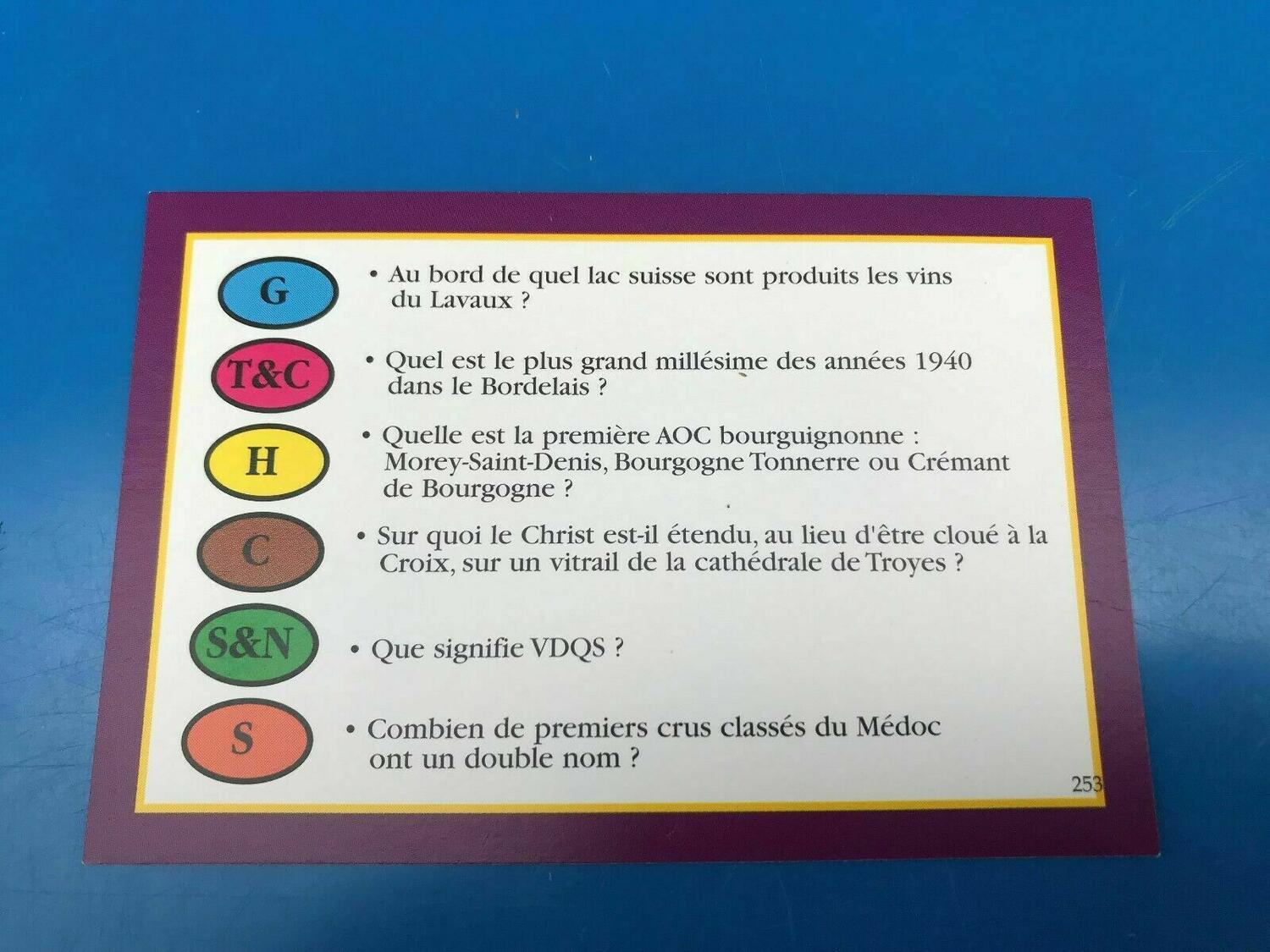 Trivial Pursuit: Édition des Vins 2009 Carte