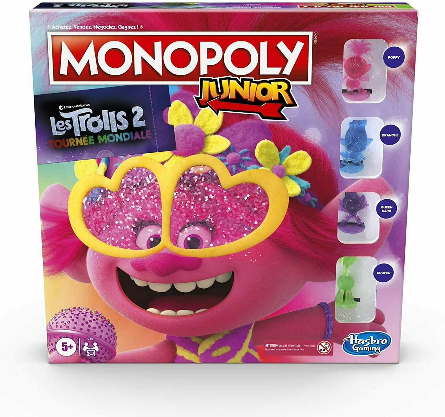 Monopoly: Junior - Les Trolls 2 - Tournée Mondiale Cover 3d