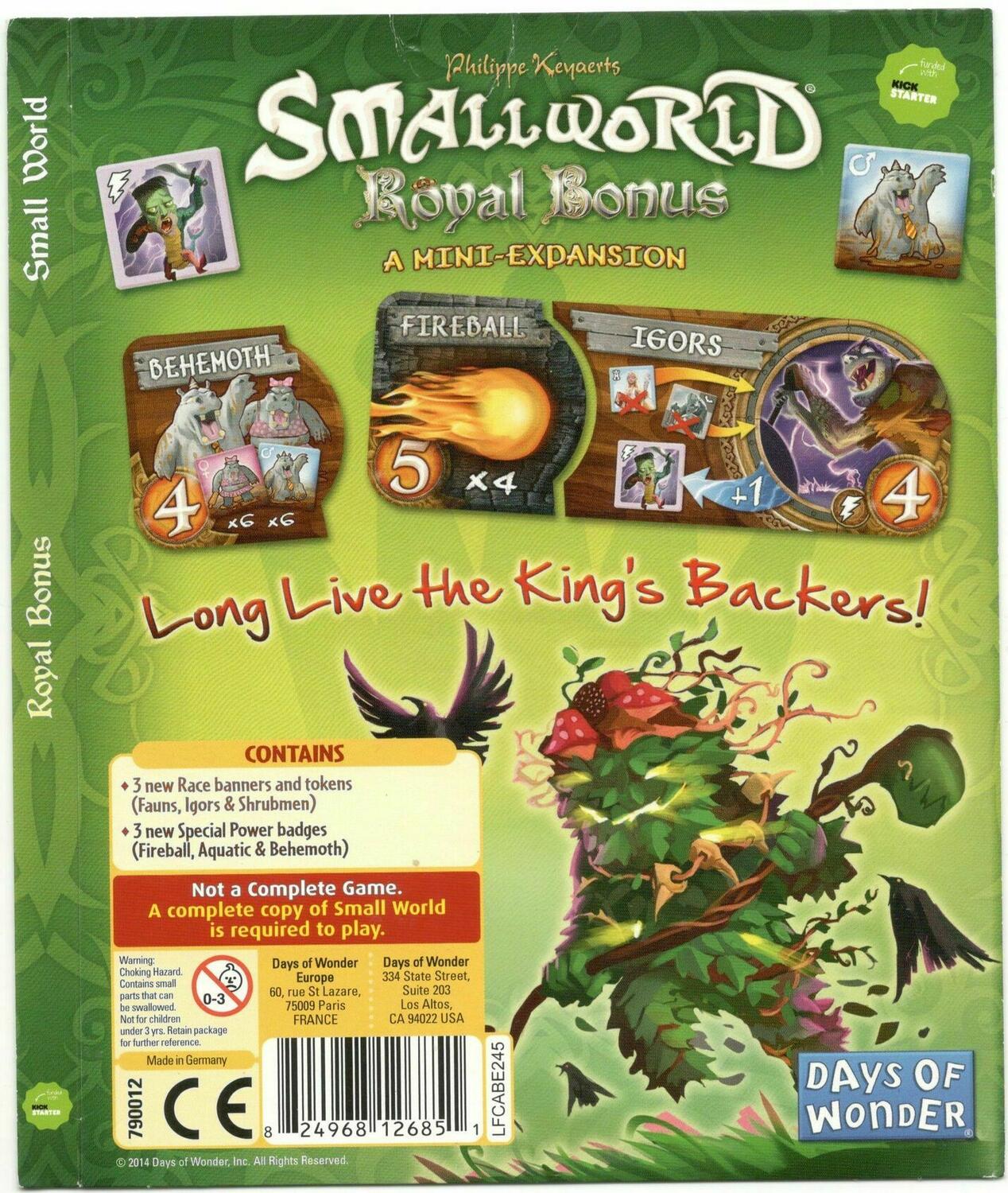 Small World: Royal Bonus English Back