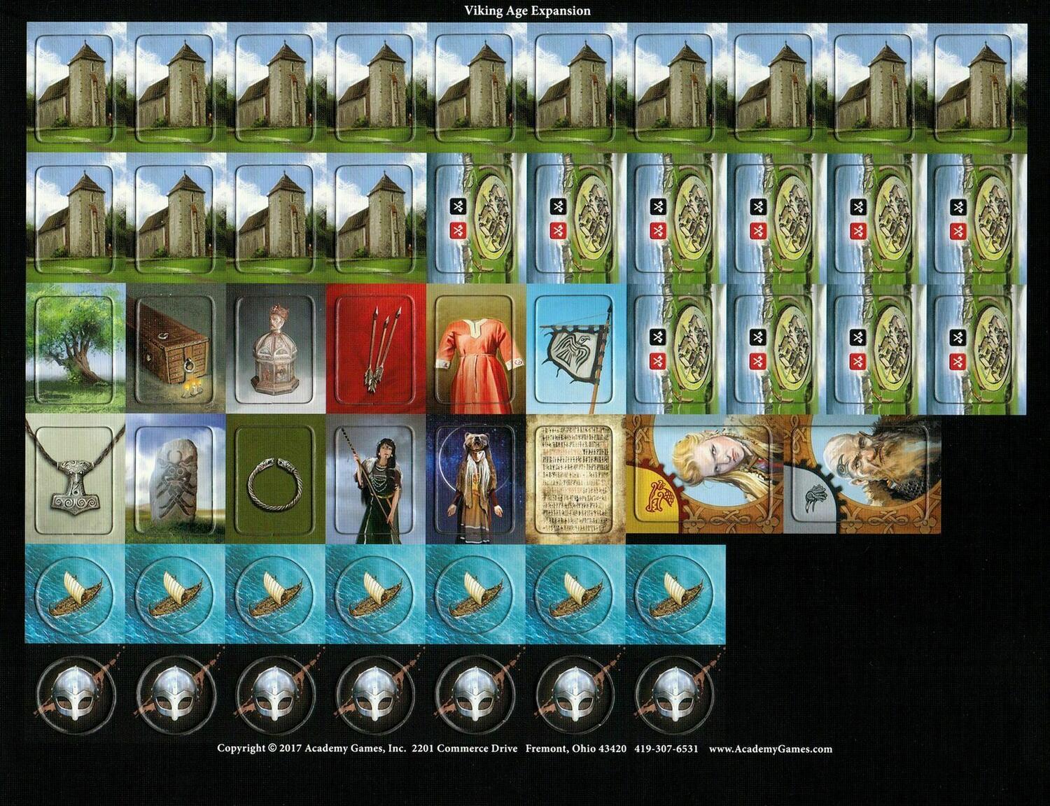 878: Les Vikings - Les Invasions de l'Angleterre - L'Âge Vikings Jetons