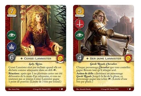 Le Trône de Fer: Le Jeu de Cartes - Les Lions de Castral Roc Cartes
