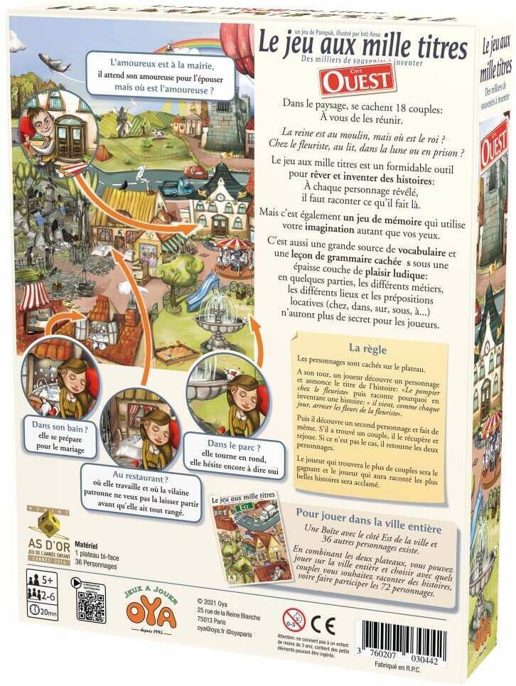 Le Jeu aux Mille Titres: Côté Ouest Back 3d