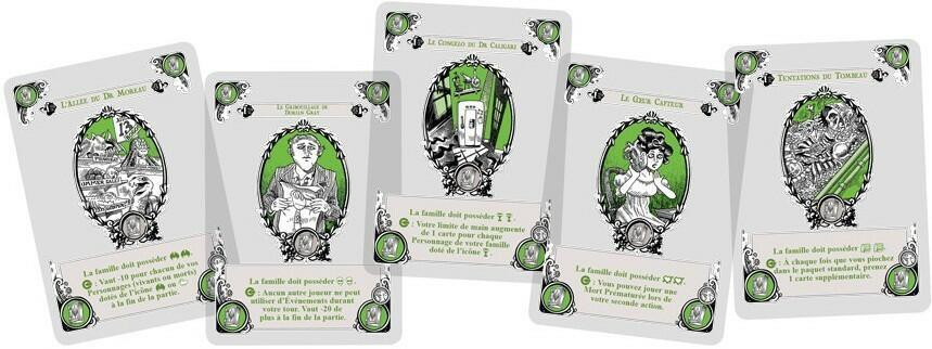 Gloom: Morts sans Repos Cartes