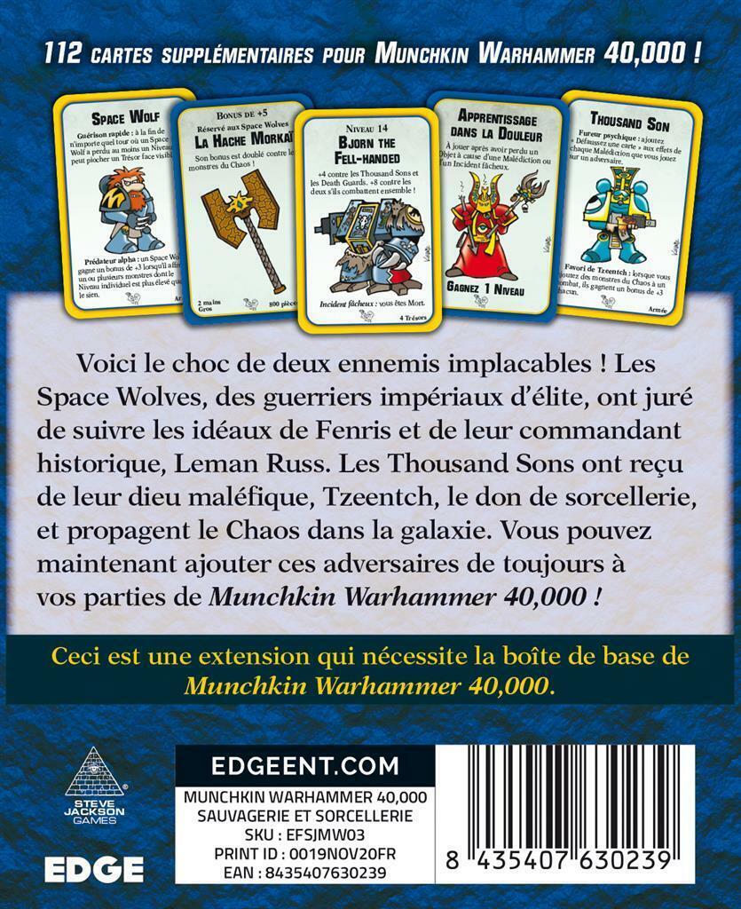Munchkin: Warhammer 40,000 - Sauvagerie et Sorcellerie Back