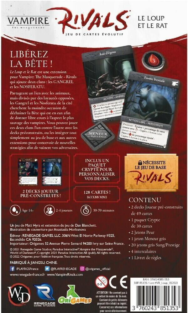 Vampire: The Masquerade - Rivals - Le Loup et le Rat Back