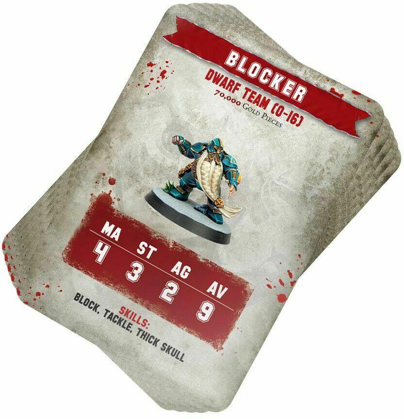 Blood Bowl: Le Jeu de Football Fantastique - Pack de Cartes d'Équipe - Équipe de Nains Cartes