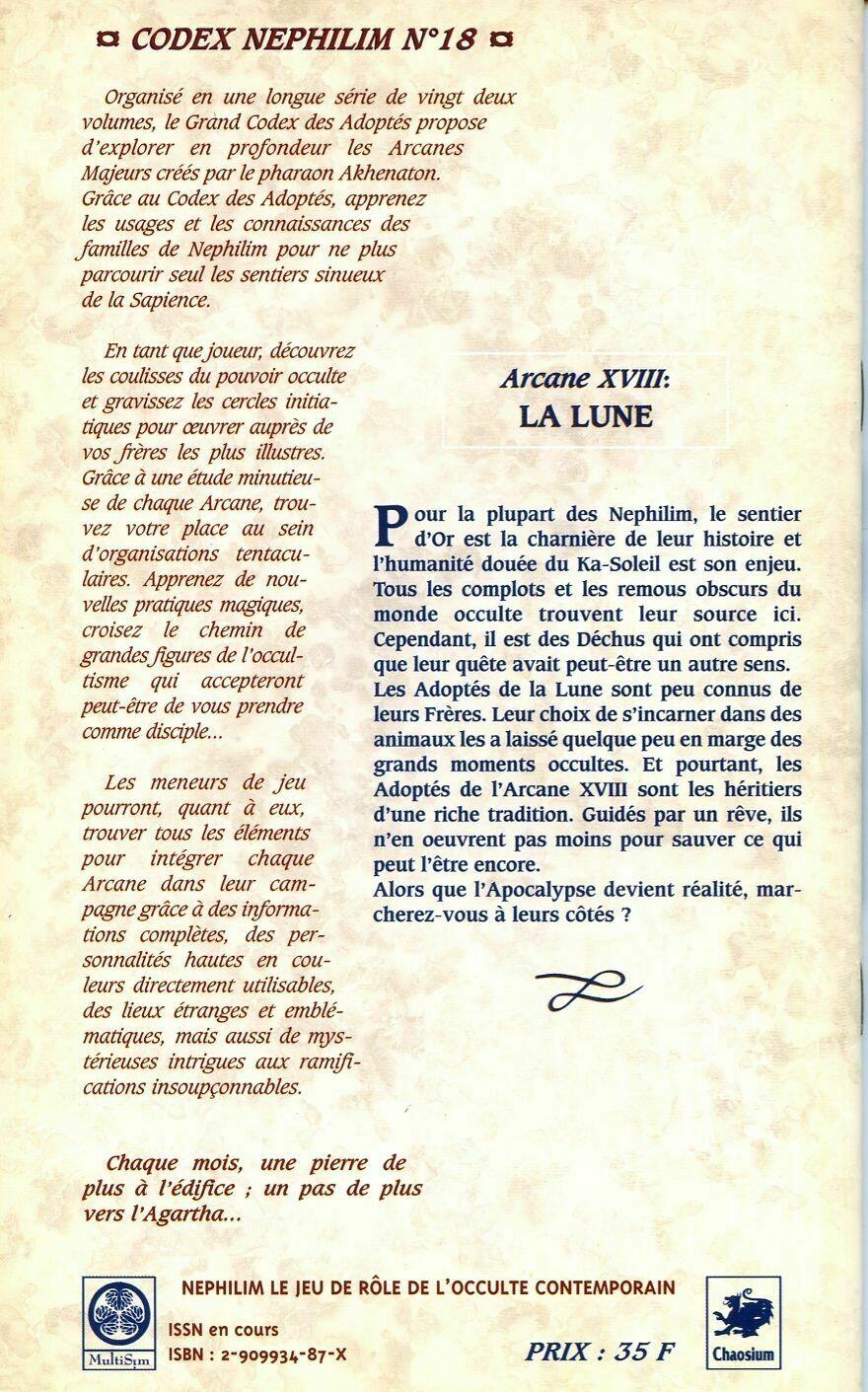 Nephilim: Arcane Majeur 18 - La Lune Back