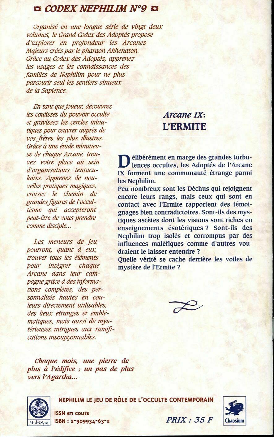 Nephilim: Arcane Majeur 09 - L'Ermite Back