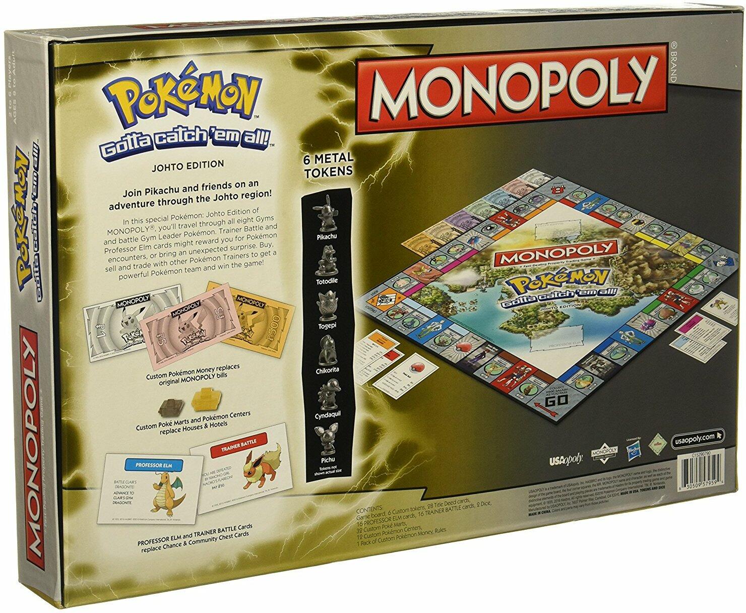 Monopoly: Pokémon - Johto Edition Back 3d