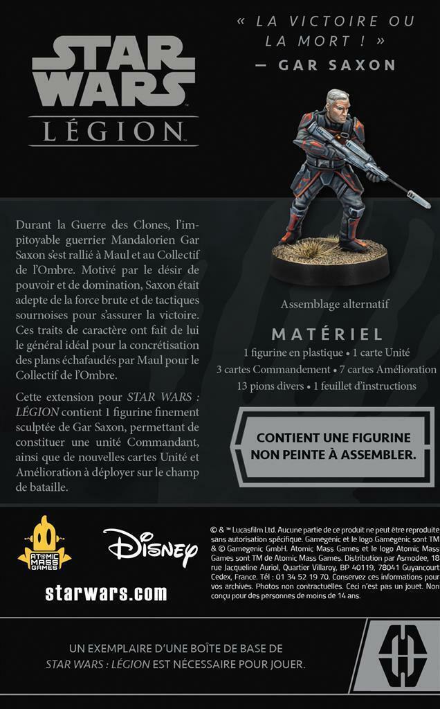 Star Wars: Légion - Gar Saxon Back