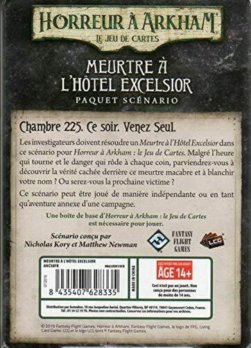 Horreur à Arkham: Le Jeu de Cartes - Meurtre à l’Hôtel Excelsior Back