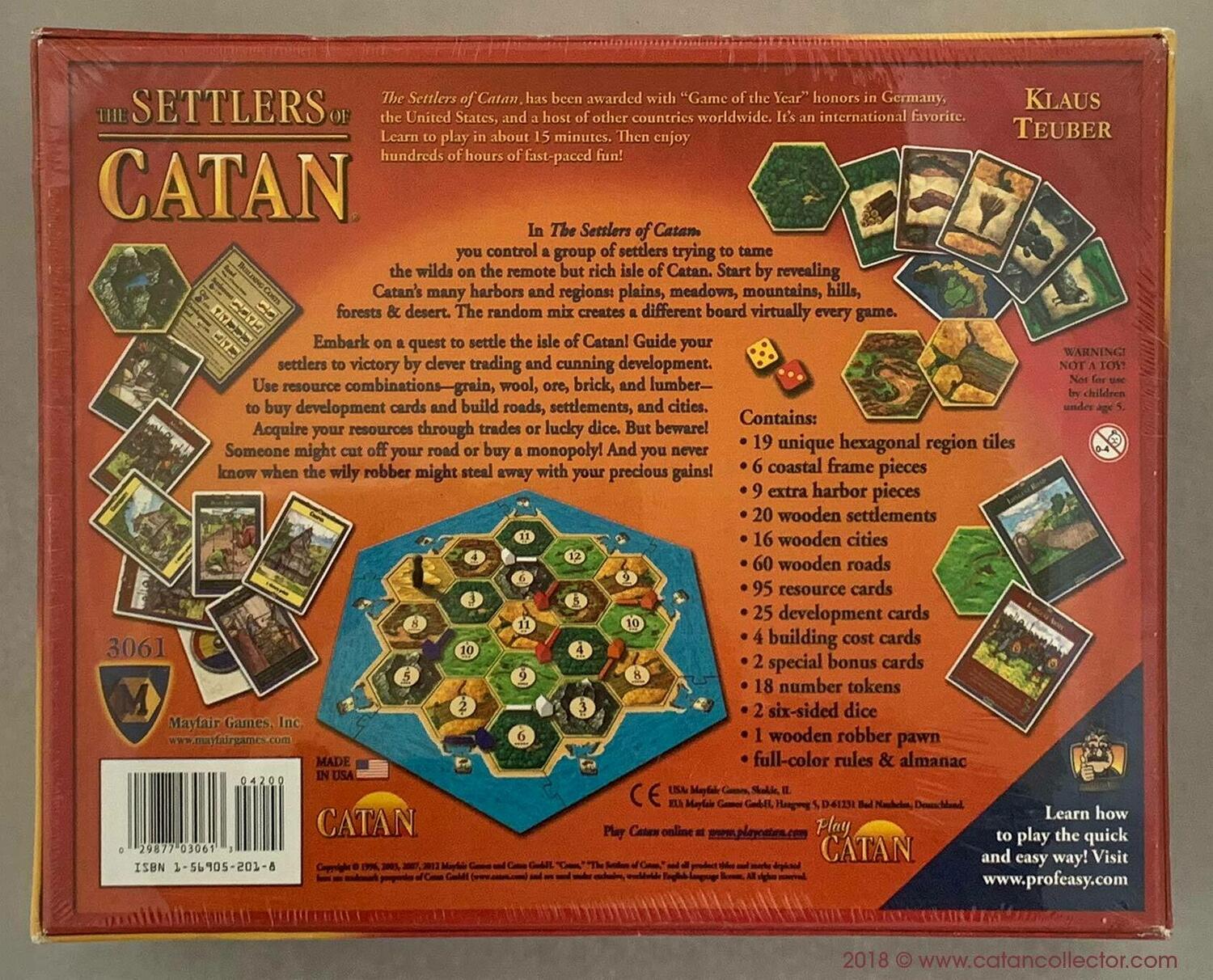 The Settlers of Catan 2012 Back