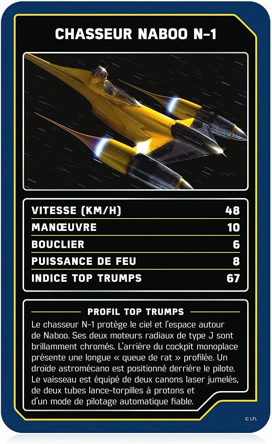 Top Trumps: Star Wars - Vaisseaux Spatiaux Carte