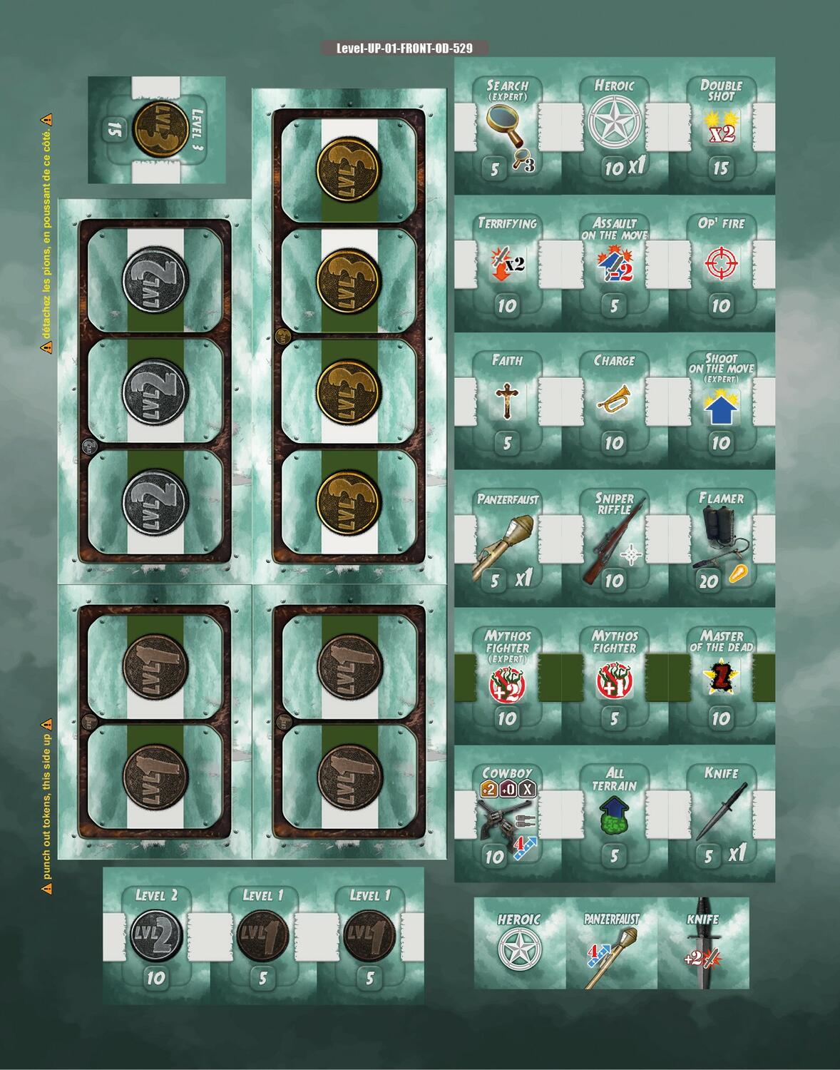 Heroes of Normandie: Level Up Tuiles