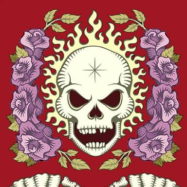 Skull & Roses Red