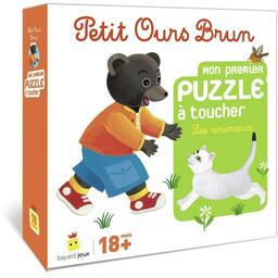 Petit Ours Brun: Mon Premier Puzzle à Toucher - Les Animaux Cover 3d