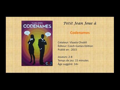 Codenames Petit Jean Joue